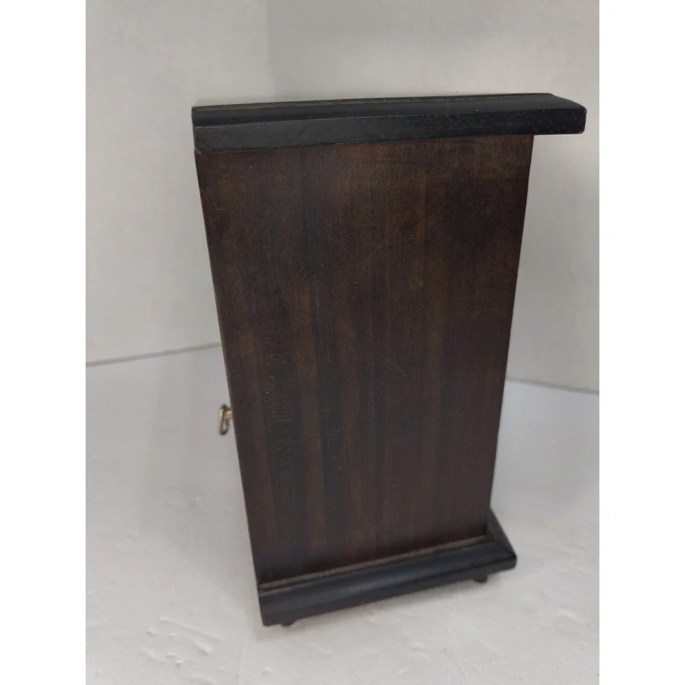 VTG 70s Mele Wooden Music Jewelry Box - 3 Drawer 7.5x8